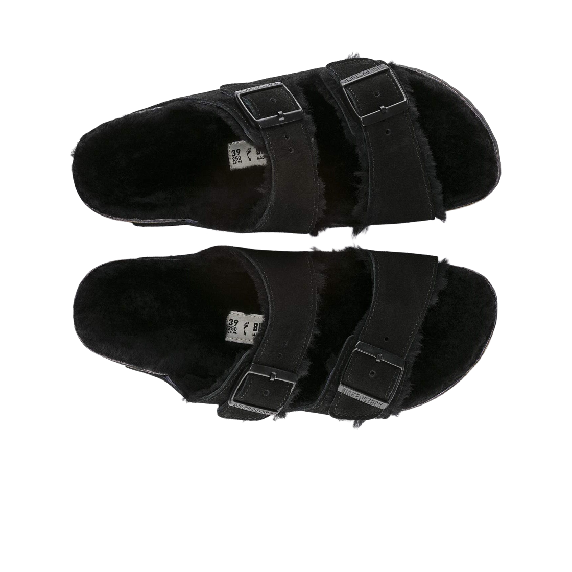 버켄스탁 아리조나 셔링 스웨이드 레더 블랙 - 내로우(Birkenstock Arizona Shearling Suede Leather Black - Narrow) - 2