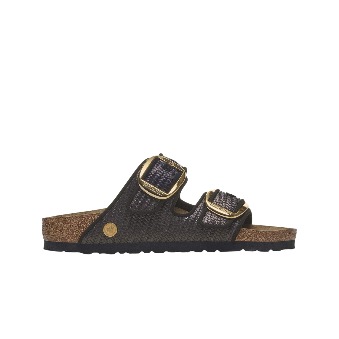 1029028 (W) Birkenstock Arizona Big Buckle Raffia Black - Narrow