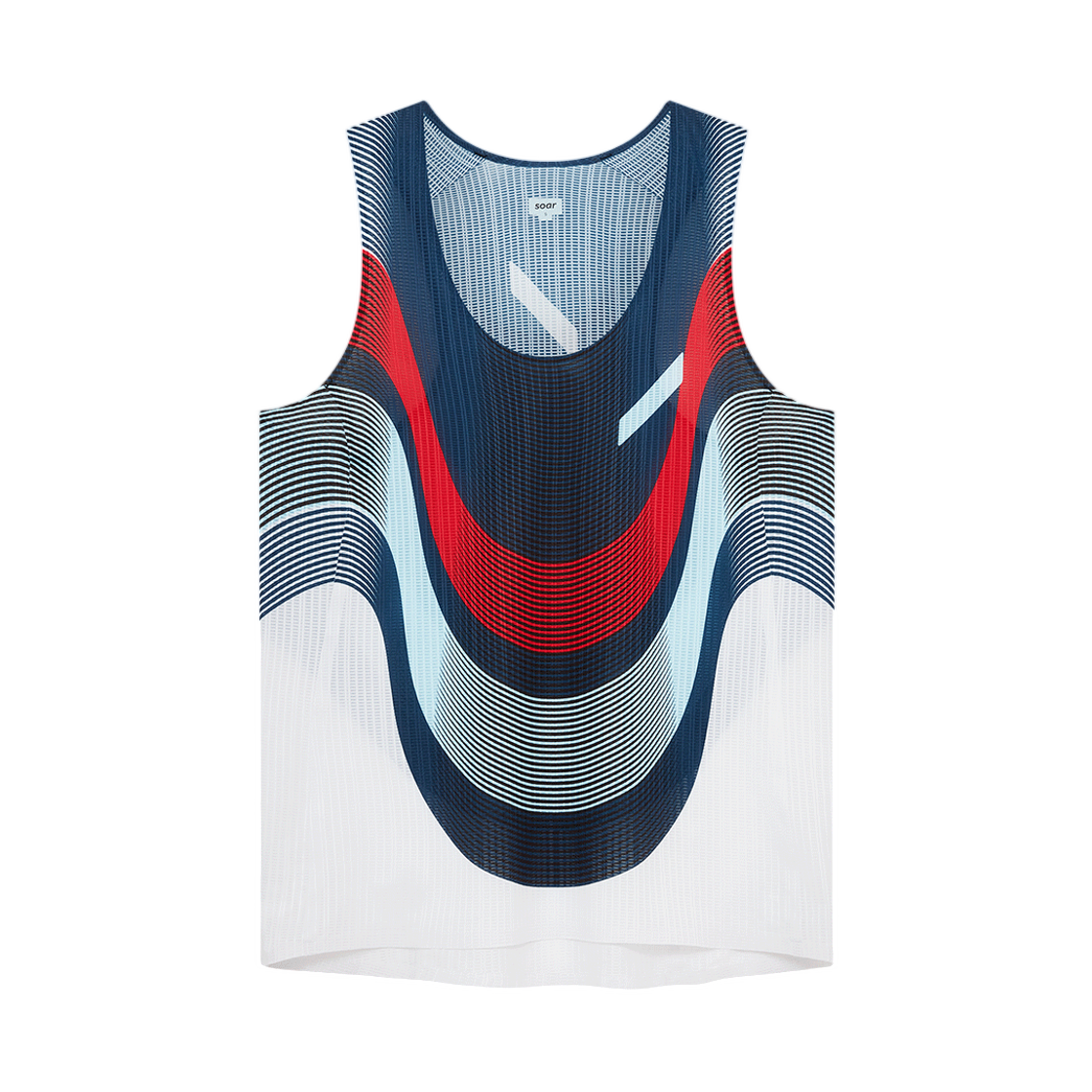 (W) 소어 러닝 레이스 베스트 네이비 레드 화이트 스트라이프((W) Soar Running Race Vest Navy Red White Stripe) - 1