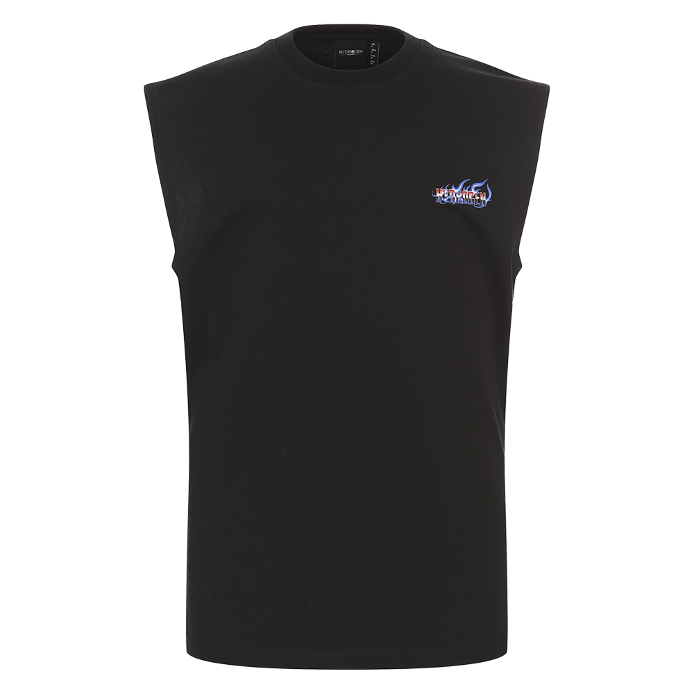 H11F2TS143 HYDROGEN Men's Flame Bone-z Sleeveless Black