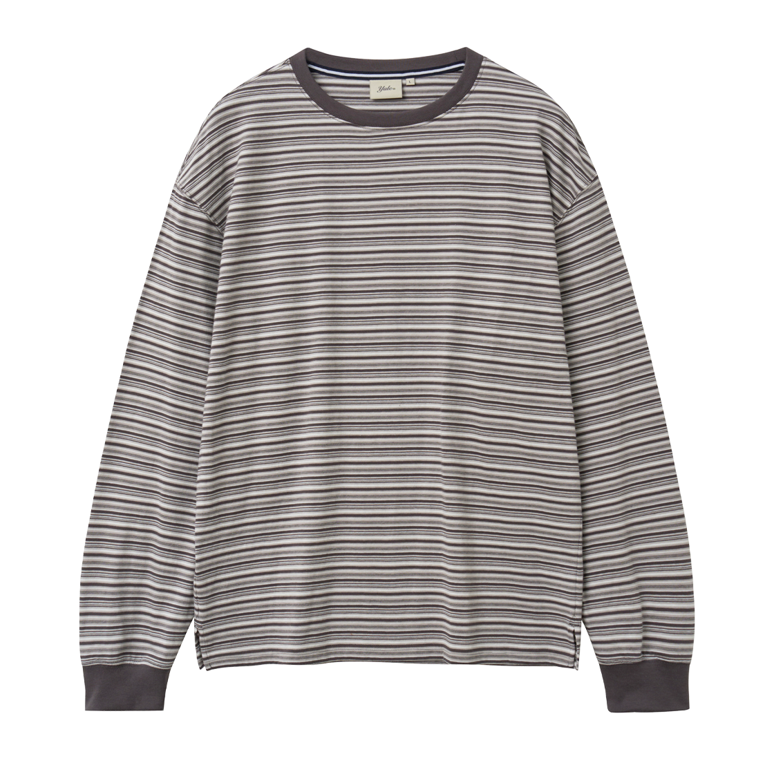 예일 멀티 스트라이프 긴팔 티셔츠_라이트 그레이(Yale Multi Stripe Long Sleeve T-Shirt_Light Gray) - 1