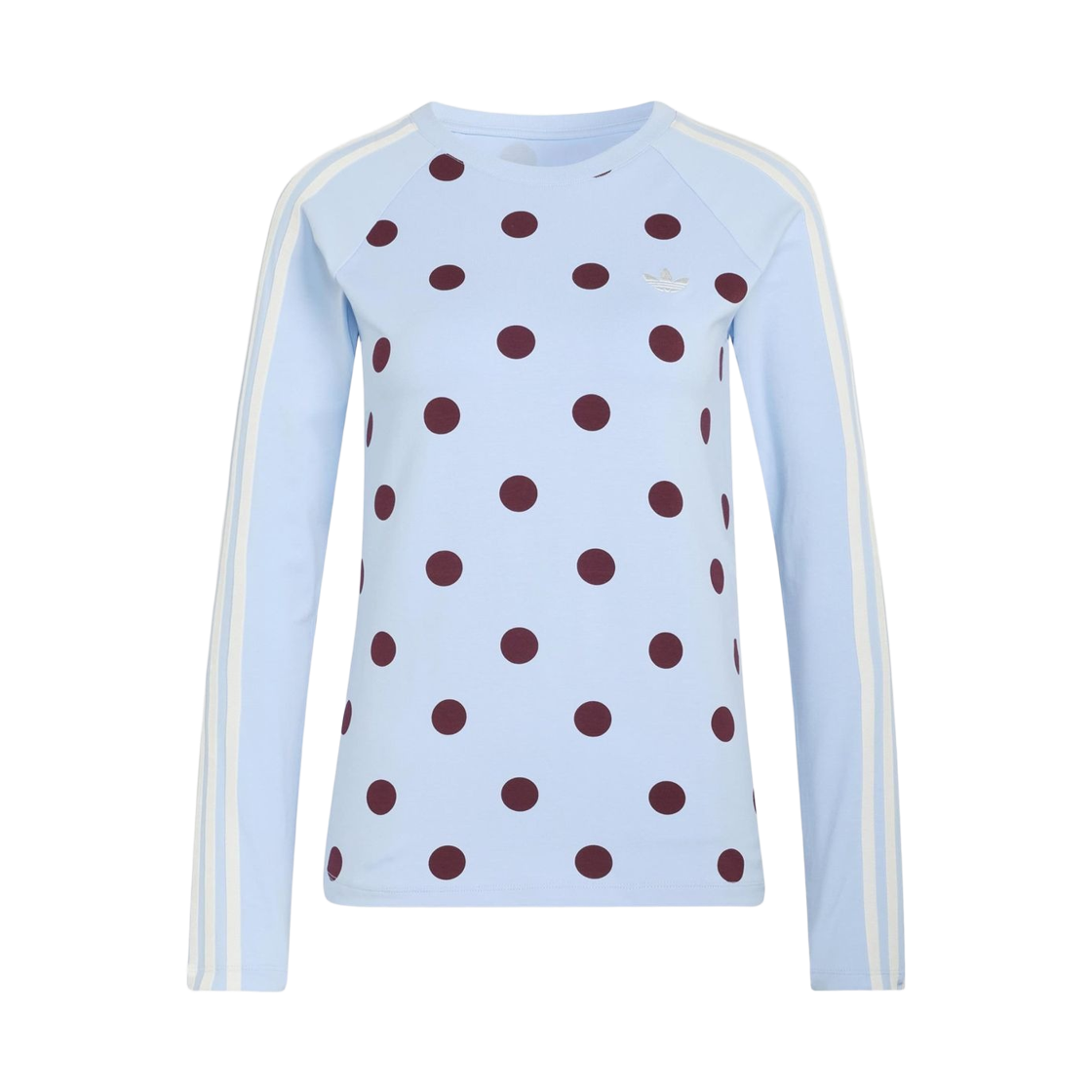(W) 아디다스 오리지널스 폴카 닷 슬림 롱슬리브 탑 클리어 스카이 - KR 사이즈