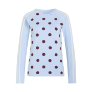 (W) Adidas Originals Polka Dot Slim Long Sleeve Top Clear Sky - KR Sizing