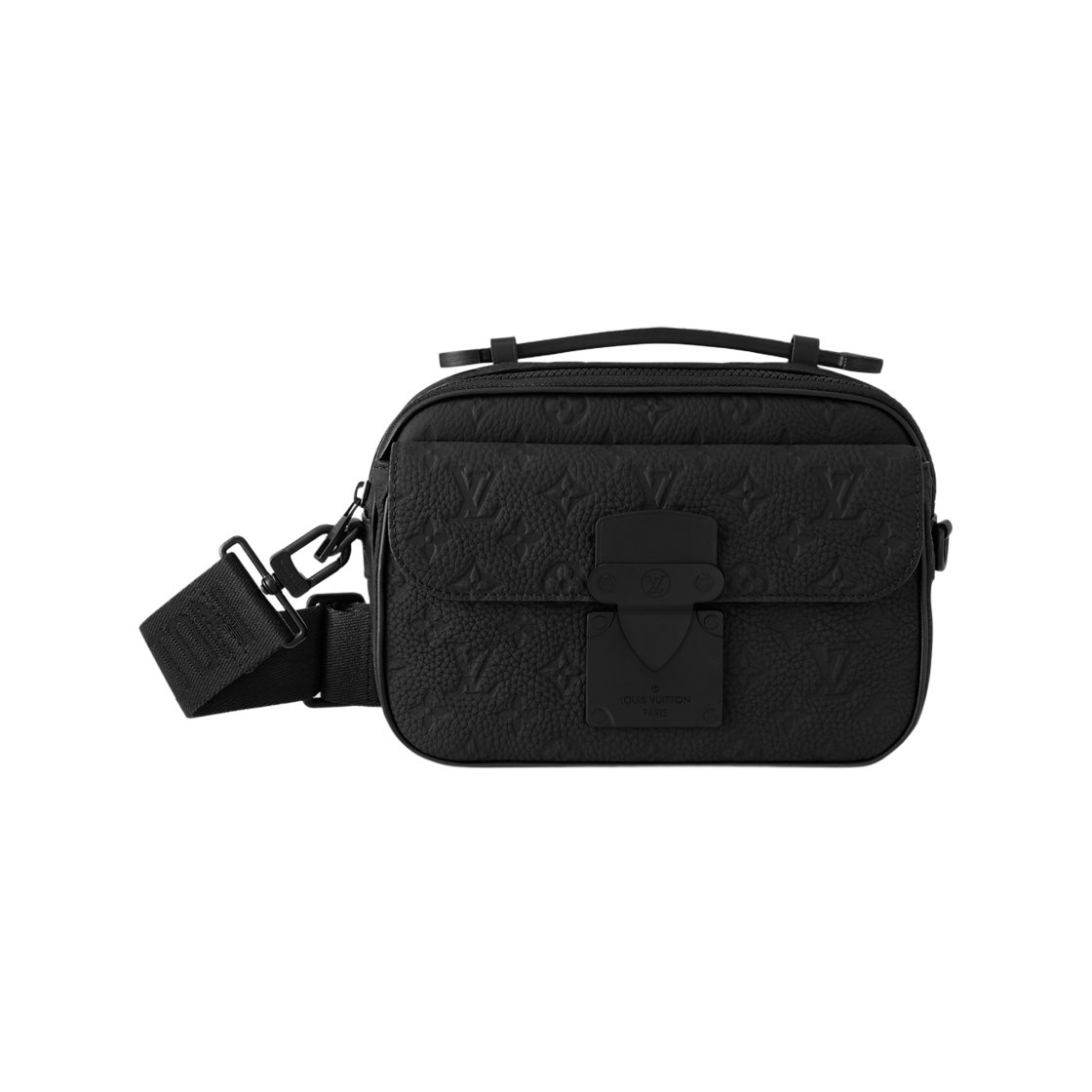 M58489 Louis Vuitton S Lock Messenger Monogram Taurillon Leather Black