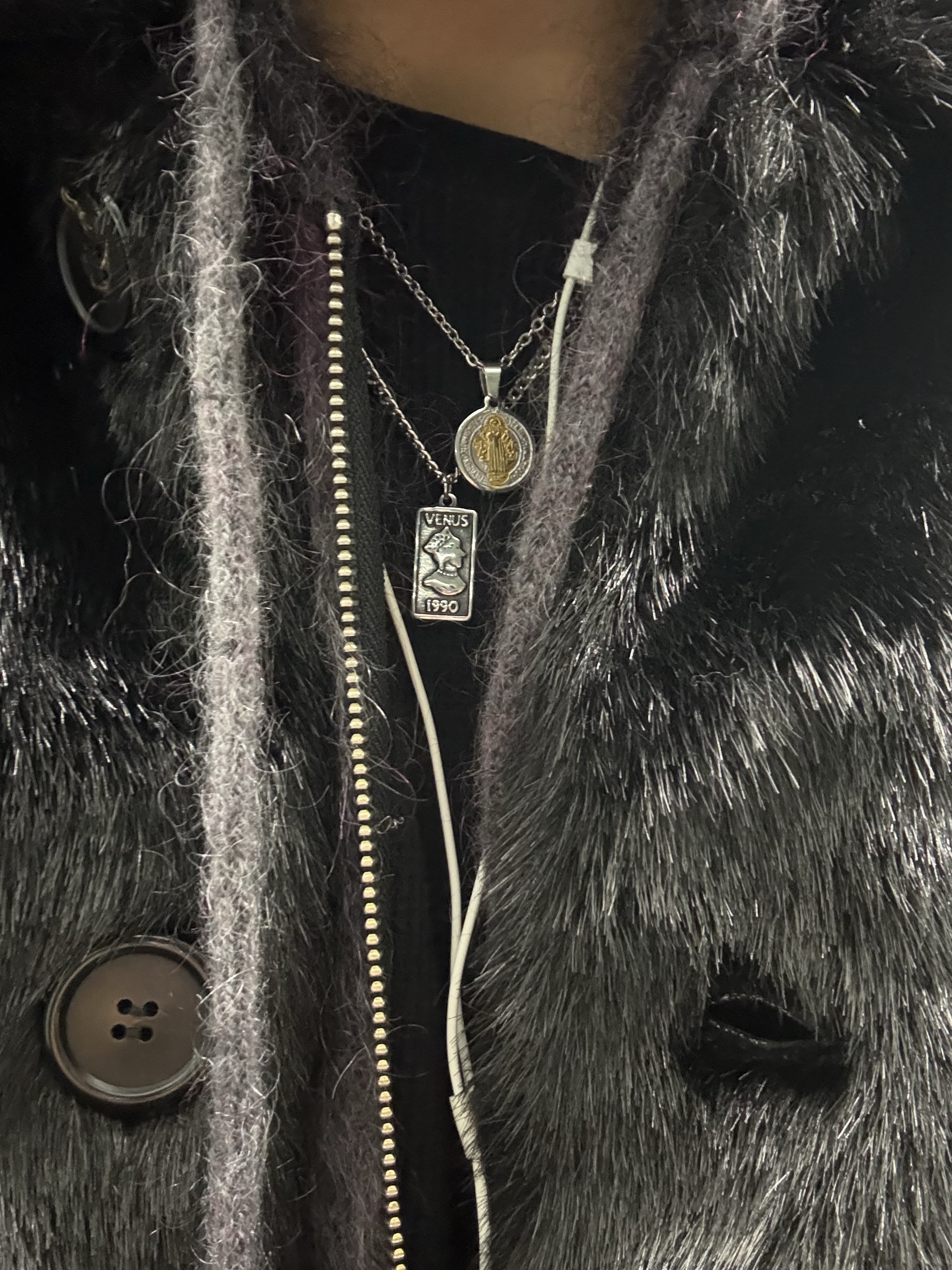 Supreme x Hysteric Glamour Mohair Zip Up Hooded Sweater Black - 24FW, (W) Balenciaga Tyrex Sneakers Black 착용 스타일 - 5