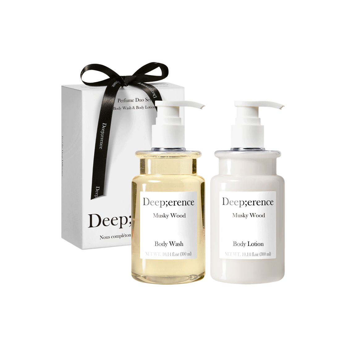 딥퍼랑스 퍼퓸 드 바디듀오세트 머스키우드 (바디워시+바디로션)(Deeperence Perfume de Body Duo Set – Musky Wood (Body Wash + Body Lotion))