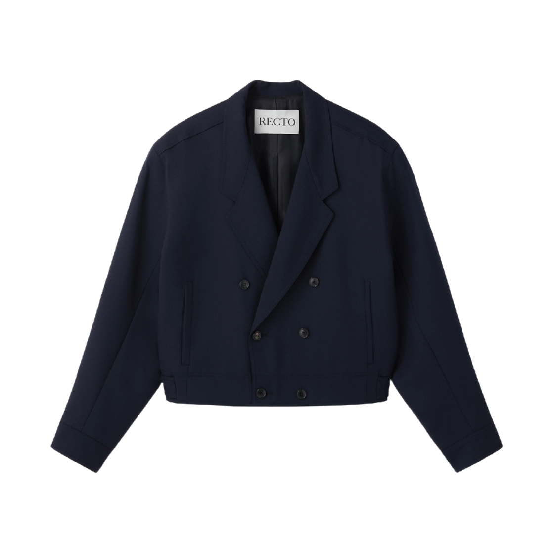 렉토 더블 브레스티드 숏 점퍼 다크 네이비(Recto Double Breasted Short Jumper Dark Navy)