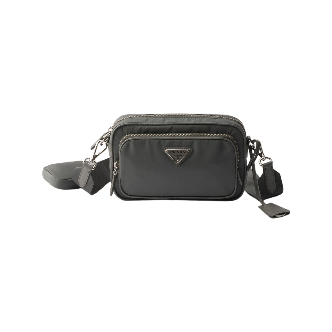 1BH226-R064-F0048 Prada Re-Nylon Mini Shoulder Bag Mercury Gray