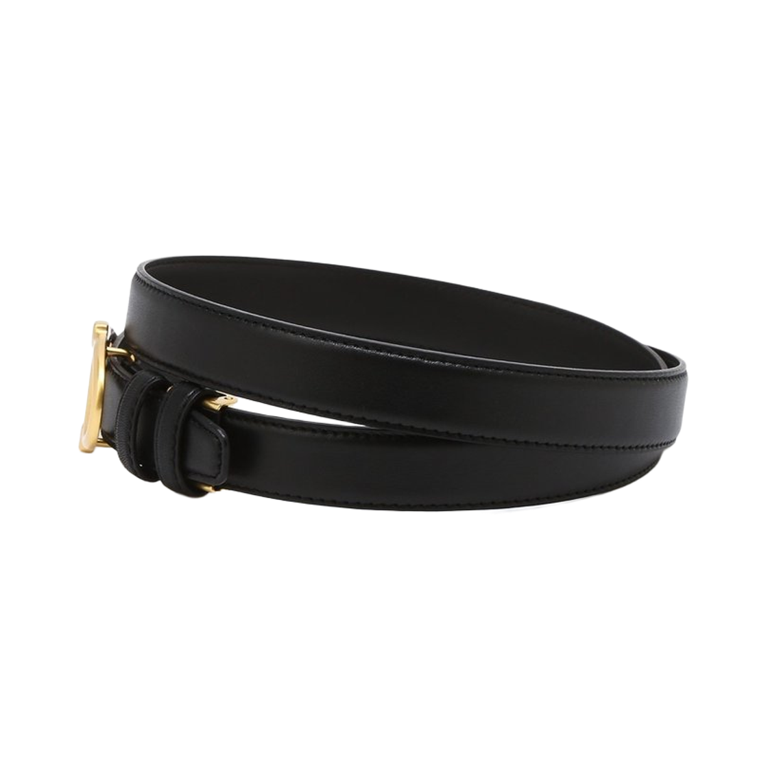 아떼 바네사브루노 액세사리 25MM 블랙 무광 레더 더블에이 벨트 (골드) 블랙(Athe Vanessabruno Acc 25Mm Black Matte Leather Double A Belt (Gold) Black) - 2
