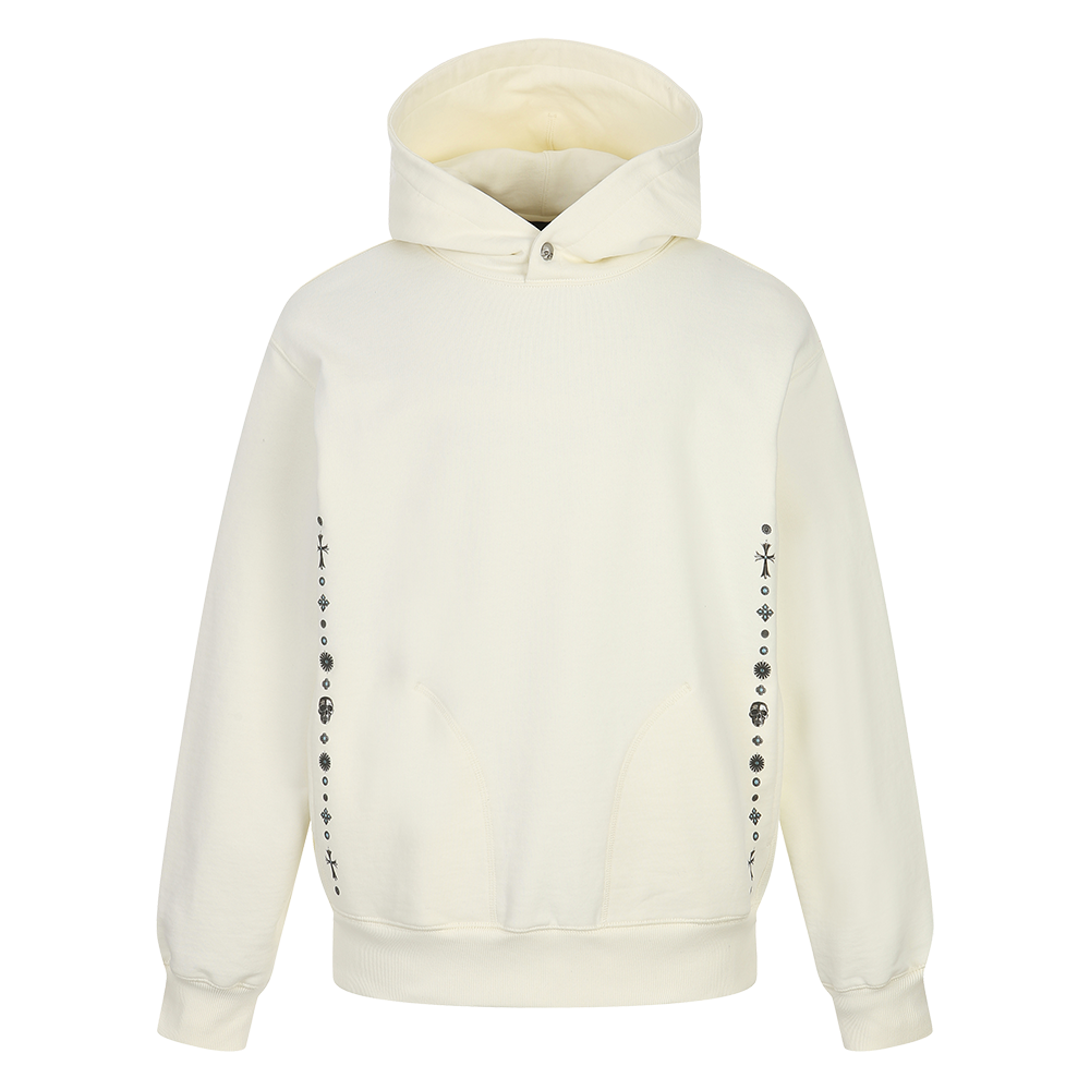 하이드로겐 유니 콘초 그래픽 후드티 아이보리(HYDROGEN Unisex Concho Graphic Hoodie Ivory)