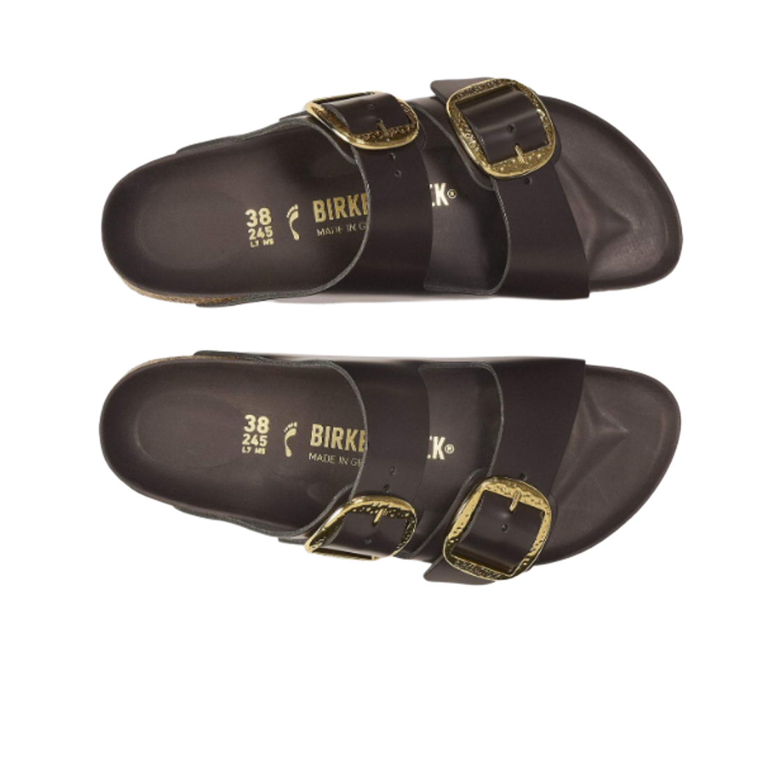 버켄스탁 아리조나 빅 버클 내츄럴 레더 페이턴트 하이 샤인 에스프레소 - 내로우(Birkenstock Arizona Big Buckle Natural Leather Patent High Shine Espresso - Narrow) - 2