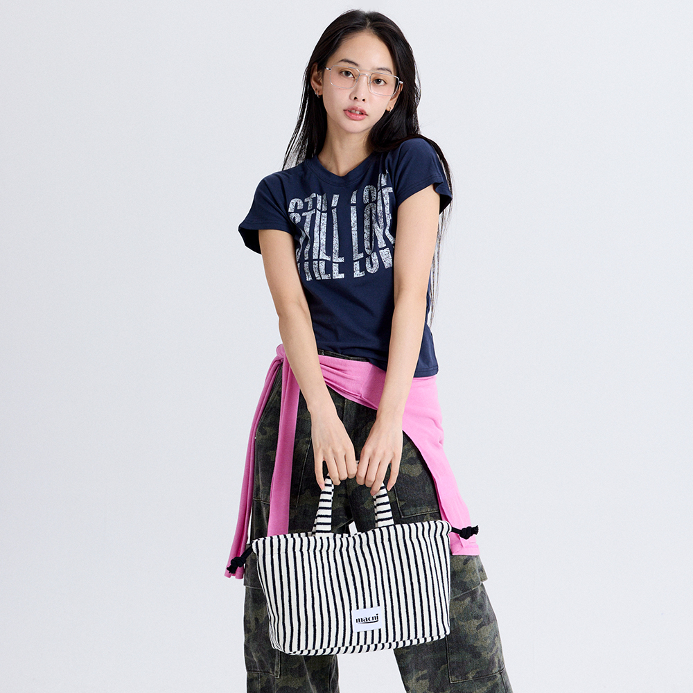 마크니 테리 스트링 퍼피 백 네이비(MACNI Terry String Puffy Bag Navy) - 3