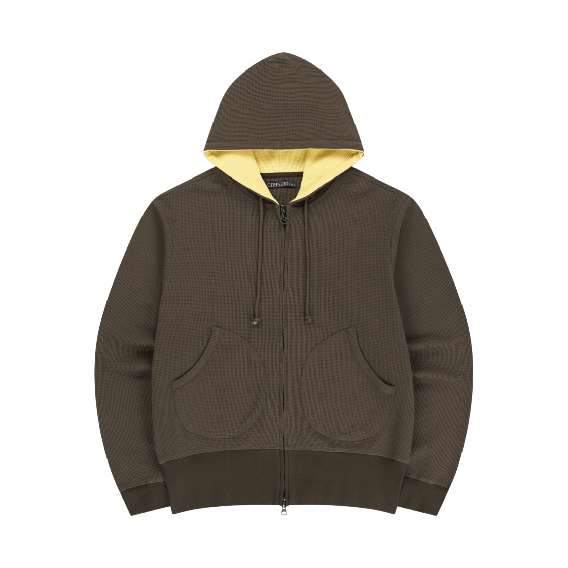 코이세이오 038 와플 집업 후디 브라운(COYSEIO 038 Waffle Zip-Up Hoodie Brown)