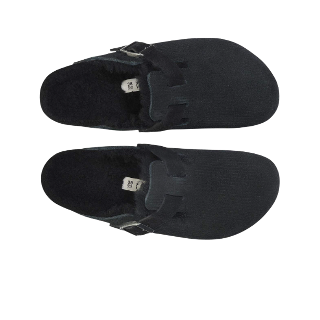 버켄스탁 보스턴 VL 코듀로이 테디 셔링 스웨이드 레더 퍼 코듀로이 블랙 - 레귤러(Birkenstock Boston VL Corduroy Teddy Shearling Suede Leather Fur Corduroy Black - Regular) - 2
