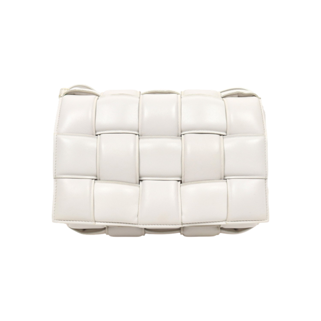 ITUFSOB8RV5T Bottega Veneta White Padded Cassette Crossbody Bag D-A51297