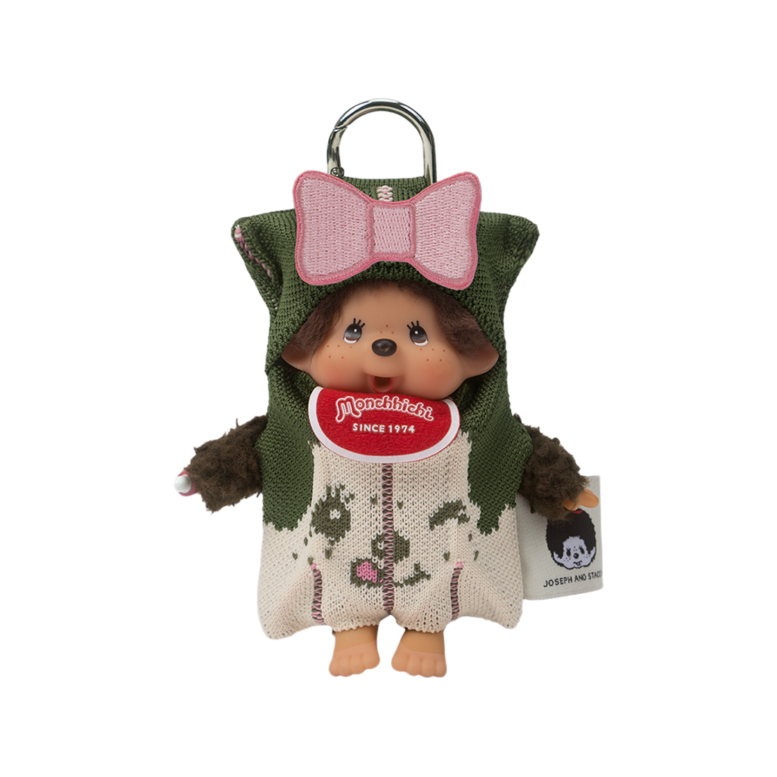 [KREAM 단독][사은품증정] 조셉앤스테이시 럭키 플리츠 니트 미니 멀티 파우치 몬치치 걸 카키 + 리본 와펜 핑크([KREAM 단독][사은품증정] JOSEPH&STACEY Lucky Pleats Knit  Mini Multi Pouch Monchhichi Girl Khaki with Ribbon Wappen Pink) - 2