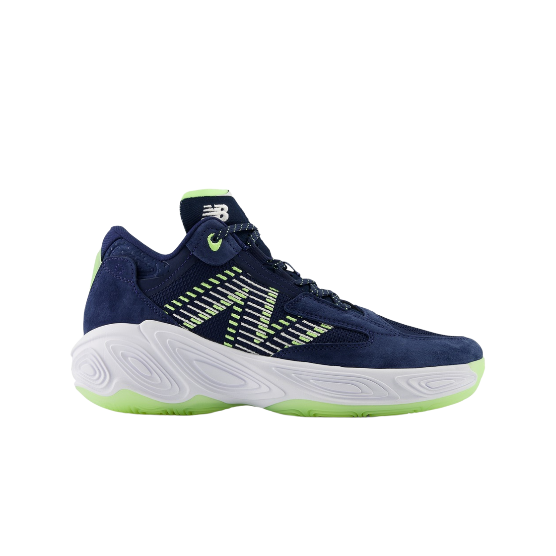 BBFRSHC2 New Balance Fresh Foam BB v2 Navy Bleached Lime Glow - D Standard