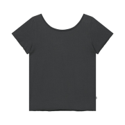 COYSEIO 038 Loose Off-Shoulder T-Shirt Charcoal