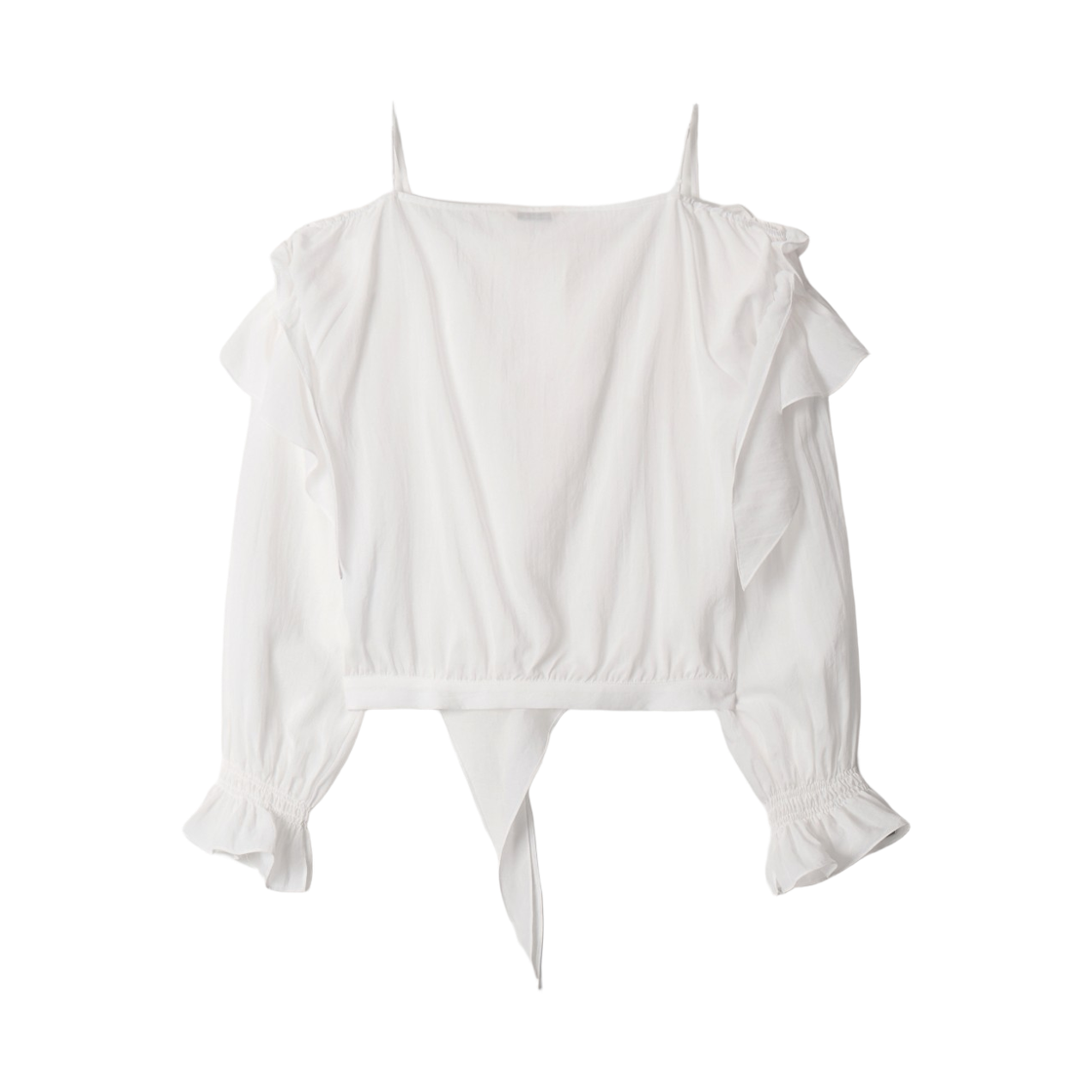 (W) 아비에무아 오프 숄더 러플 블라우스 아이보리((W) Aviemuah Off Shoulder Ruffle Blouse Ivory) - 2