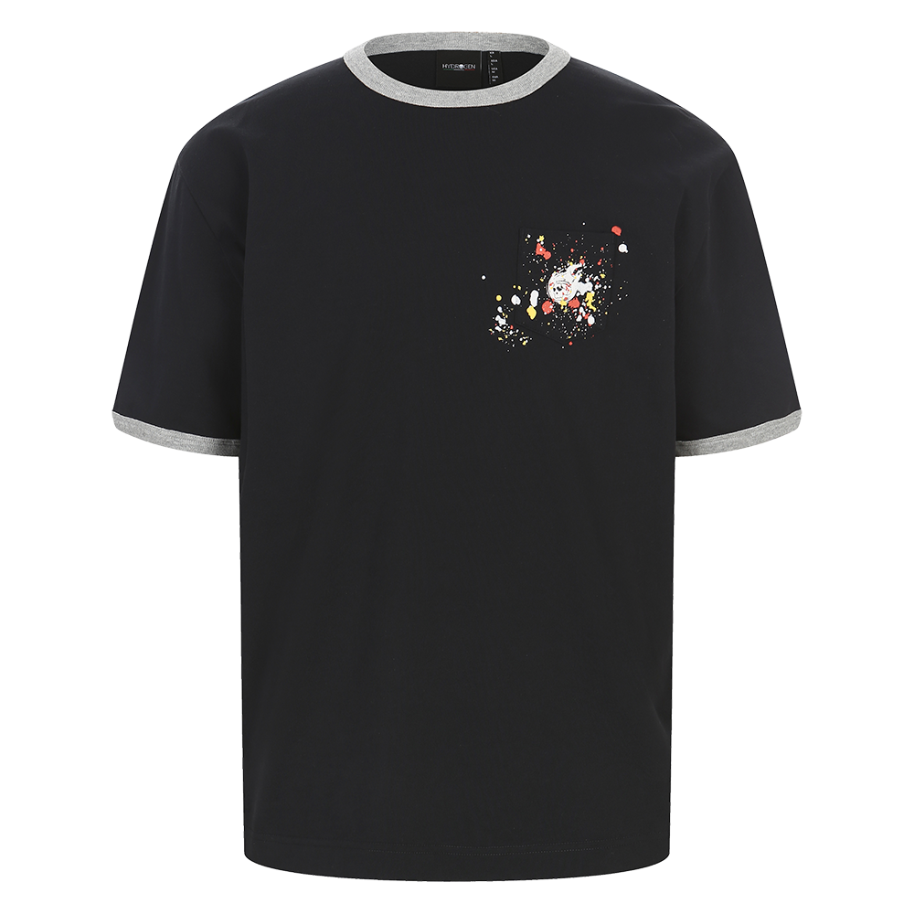 H11F2TR231 HYDROGEN Men's Paint Ringer T-Shirt Navy