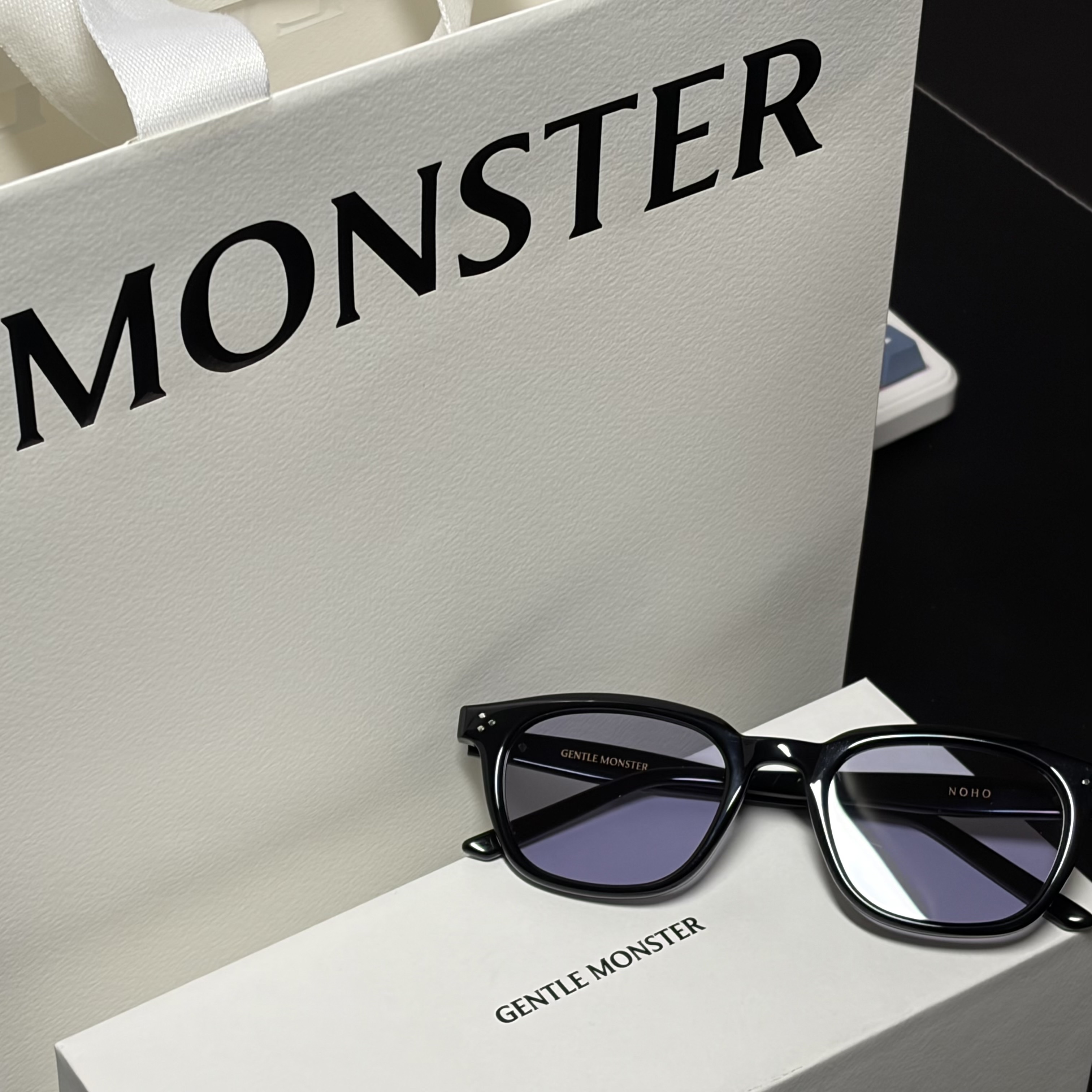 Gentle Monster Noho 01(V) Black Purple 착용 스타일