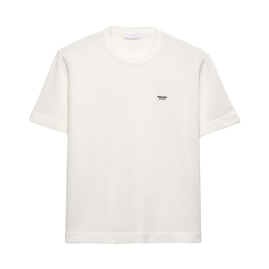 UMF260-19K3-F0009 Prada Cotton Crew-Neck Sweater White