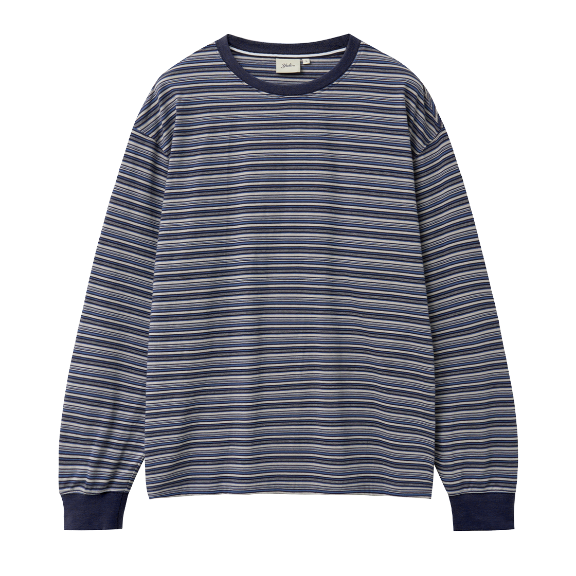 예일 멀티 스트라이프 긴팔 티셔츠_네이비(Yale Multi Stripe Long Sleeve T-Shirt_Navy) - 1