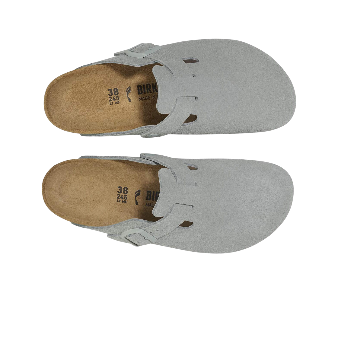 버켄스탁 보스턴 스웨이드 레더 퓨어 세이지 - 내로우(Birkenstock Boston Suede Leather Pure Sage - Narrow) - 2