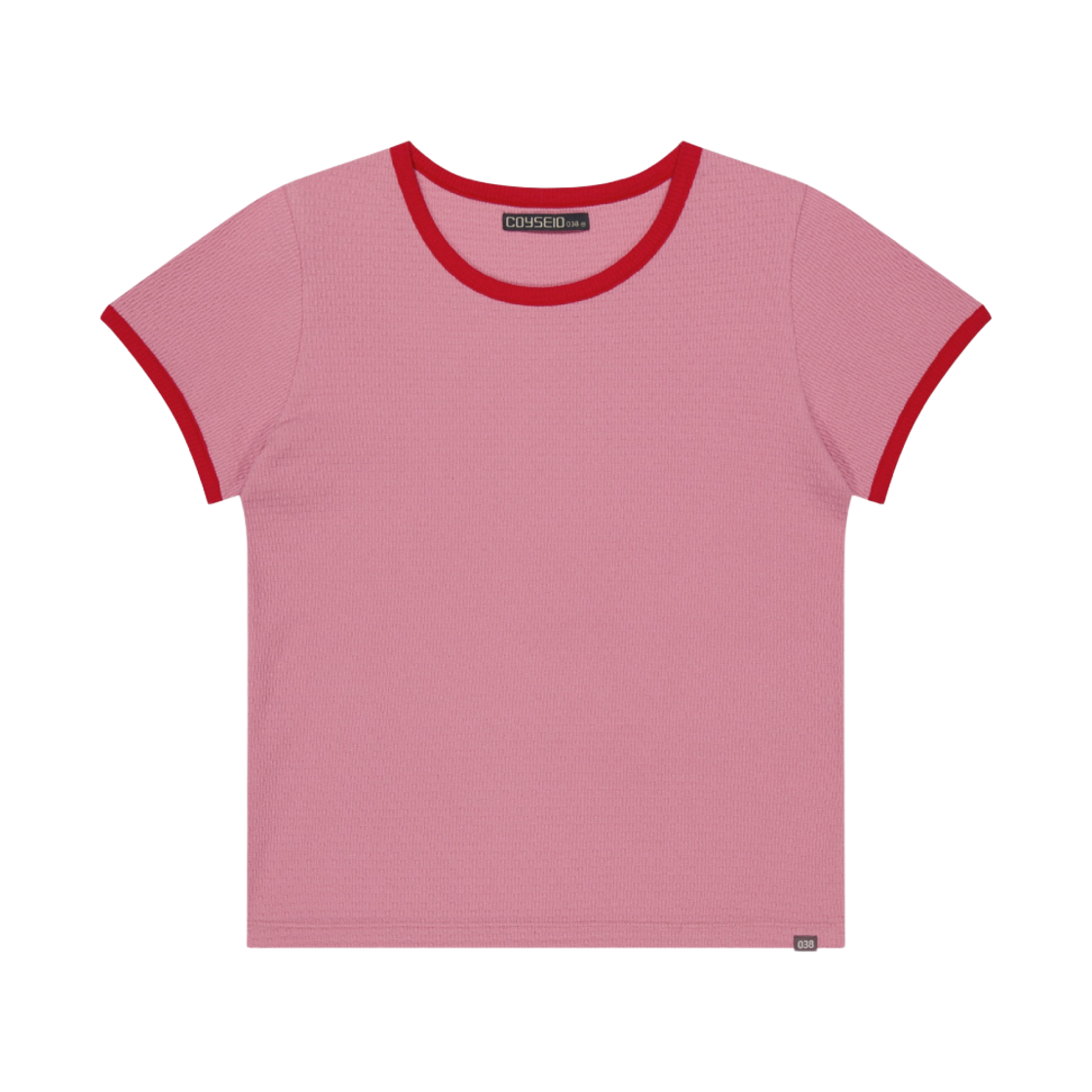 CY26FSTOTS303 COYSEIO 038 Mini Waffle Ringer T-Shirt Pink