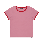 COYSEIO 038 Mini Waffle Ringer T-Shirt Pink