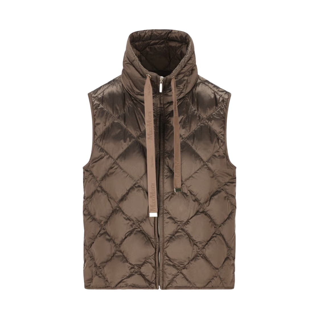 (W) 막스마라 더 큐브 트레깃 발수 캔버스 숏 질레 브라운((W) Max Mara The Cube Tregic Water-Repellent Canvas Short Gilet Brown)
