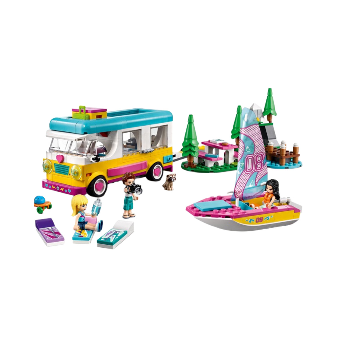 레고 프렌즈 숲속 캠퍼밴과 요트 세트(Lego Friends Forest Camper Van and Sailboat Set) - 1