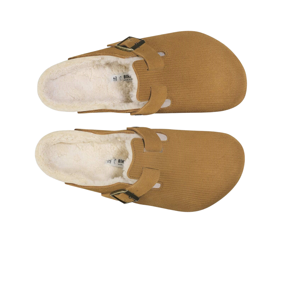 버켄스탁 보스턴 VL 코듀로이 테디 셔링 스웨이드 레더 퍼 코듀로이 코크 브라운 - 내로우(Birkenstock Boston VL Corduroy Teddy Shearling Suede Leather Fur Corduroy Cork Brown - Narrow) - 2