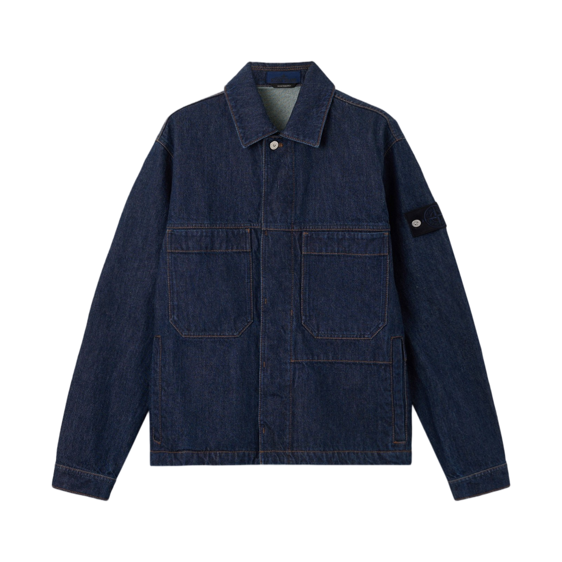 스톤 아일랜드 4100006 인디고 데님 린스드 코치 자켓 버튼 패스닝 블루 린스 - 26SS(Stone Island 4100006 Indigo Denim-Rinsed Coach Jacket with Button Fastening Blue Rinse - 26SS) - 1