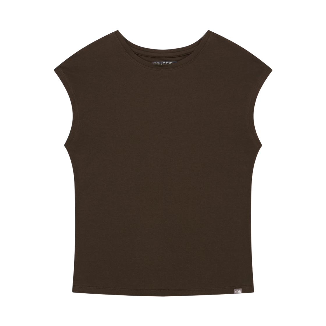 코이세이오 038 캡 슬리브 티셔츠 브라운(COYSEIO 038 Cap Sleeve T-Shirt Brown) - 1