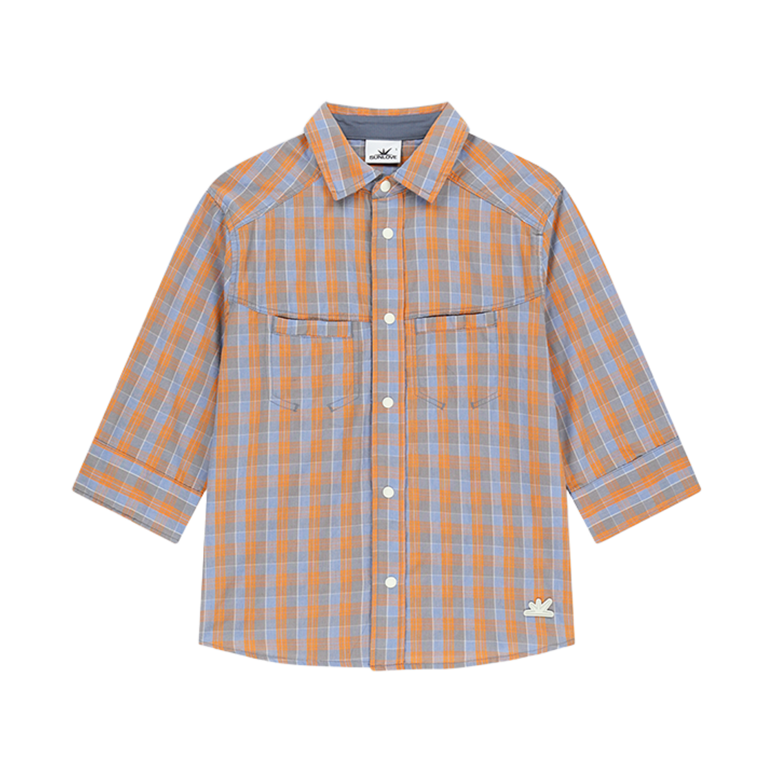 SL261WSHTS52OR [5% 적립] sunlovetour W Plaid 3/4 Sleeve Shirt Orange