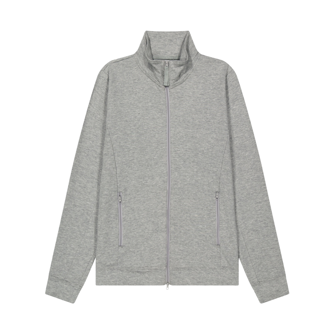 코이세이오 038 베이직 져지 집업 멜란지 그레이(COYSEIO 038 Basic Jersey Zip-Up Melange Grey)
