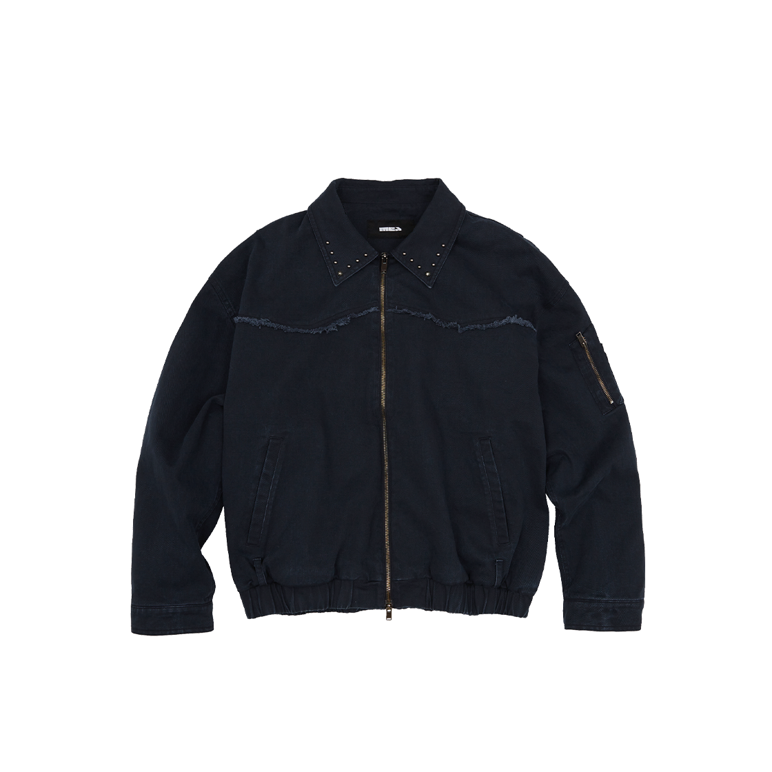 메아 빈티지 워시드 스터드 봄버 다크 네이비(MEA Vintage Washed Stud Bomber Dark Navy)