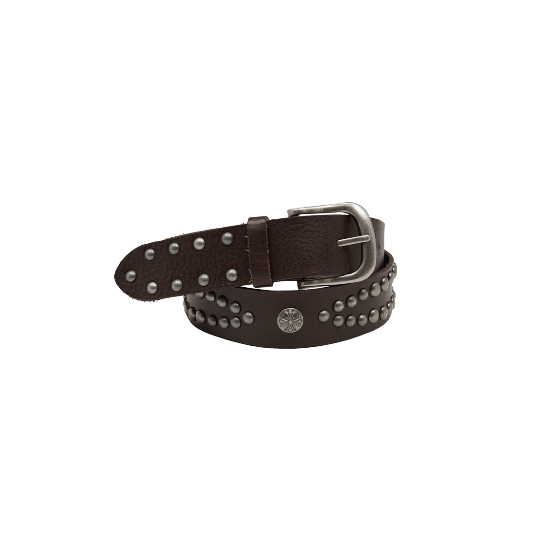 메아 스터드 레더 벨트 브라운(Mea Stud Leather Belt Brown)