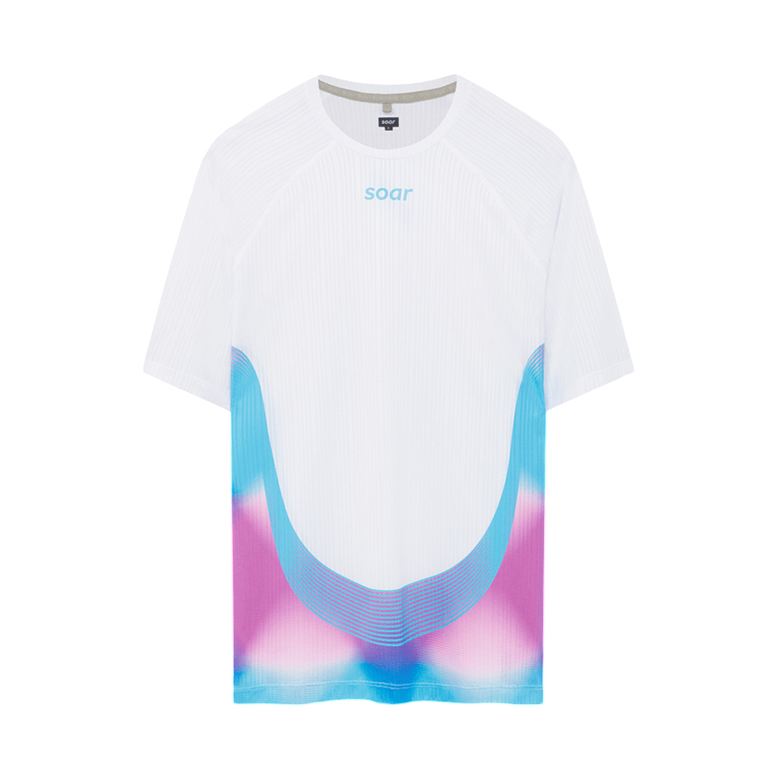 소어 러닝 레이스 티셔츠 화이트 마젠타 블루(Soar Running Race T-Shirt White Magenta Blue) - 1