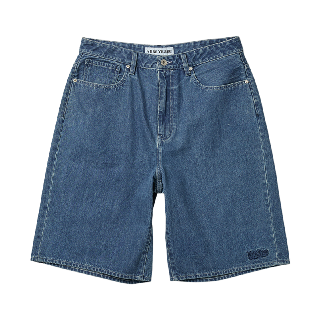 [더블적립]예스아이씨 카프 컷 데님 쇼츠 미디엄 인디고([더블적립]YESEYESEE Calf Cut Jort Medium Indigo)