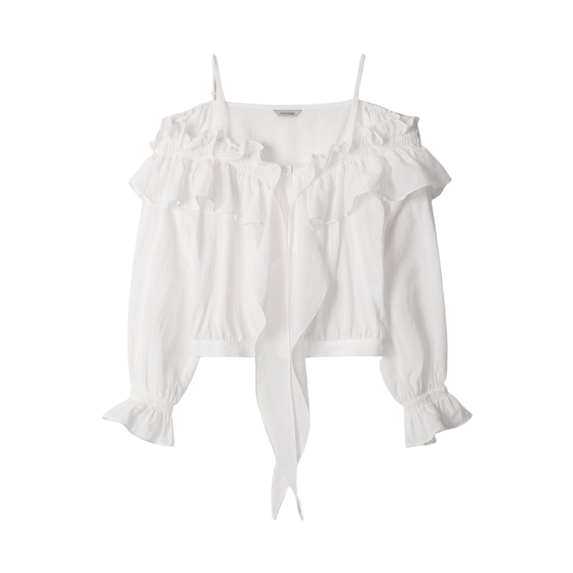 - (W) Aviemuah Off Shoulder Ruffle Blouse Ivory