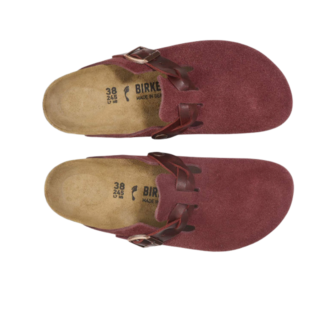 (W) 버켄스탁 보스턴 브레이디드 스웨이드 레더 진판델 - 내로우((W) Birkenstock Boston Braided Suede Leather Zinfandel - Narrow) - 2