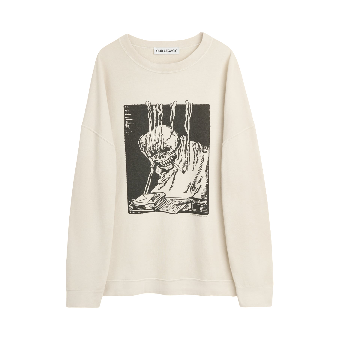 M2266SA Our Legacy Slack Sweatshirt Angry Fan Mail Print