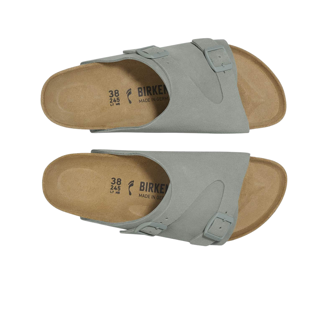 버켄스탁 취리히 스웨이드 레더 퓨어 세이지 - 레귤러(Birkenstock Zurich Suede Leather Pure Sage - Regular) - 2