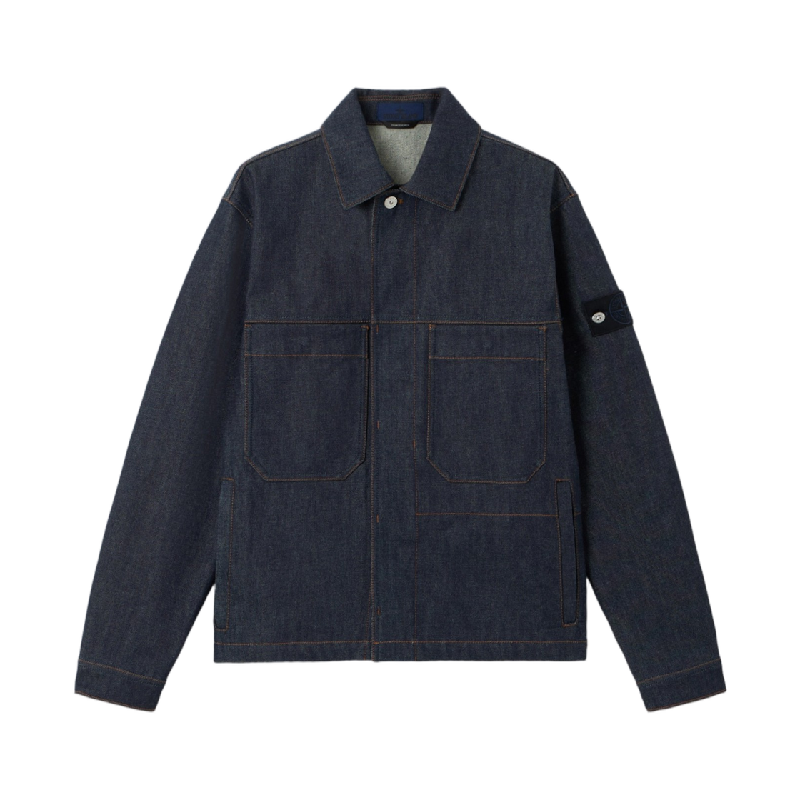 L1S1441000-06S00J8-VJ200 Stone Island 4100006 Indigo Denim-Raw Coach Jacket with Pockets Blue Raw - 26SS