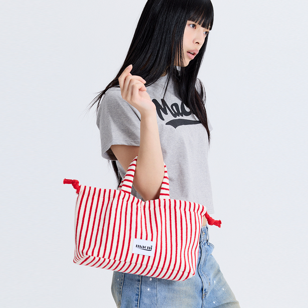 마크니 테리 스트링 퍼피 백 레드(MACNI Terry String Puffy Bag Red) - 3