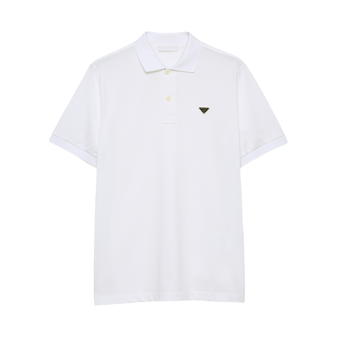 UJN444-1867-F0009 Prada Pique Polo Shirt White