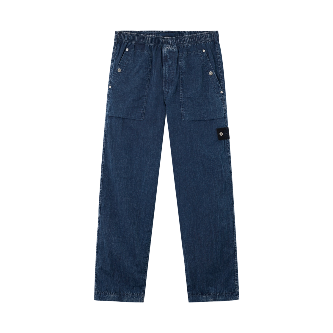 L1S1431000-01S0J19-V0021 Stone Island 3100001 Hollow Fibre Nylon Indigo-TC + Marmo Corrosion Loose-Fit Fatigue Trousers with Pockets Indigo - 26SS