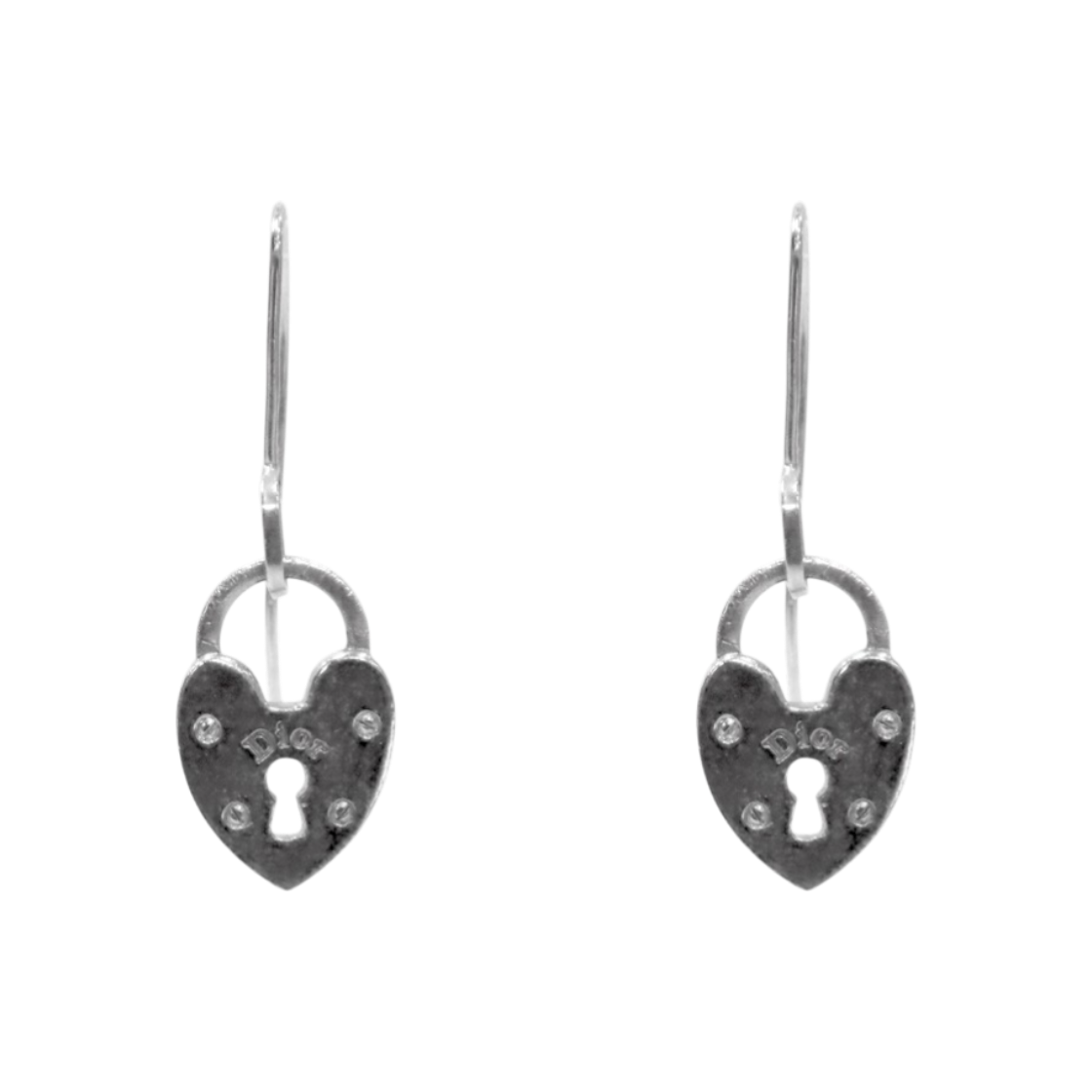 디올 하트 자물쇠 실버 귀걸이 C-B50944(Dior Heart Lock Silver Earrings C-B50944)